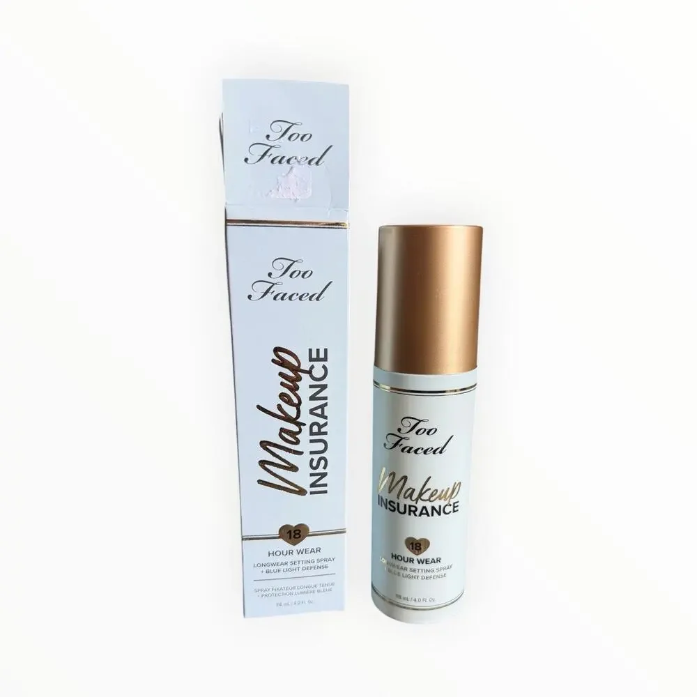 Too Faced Makeup Insurance 18 Hr Longwear Setting Spray + Blue Light Defense 4oz